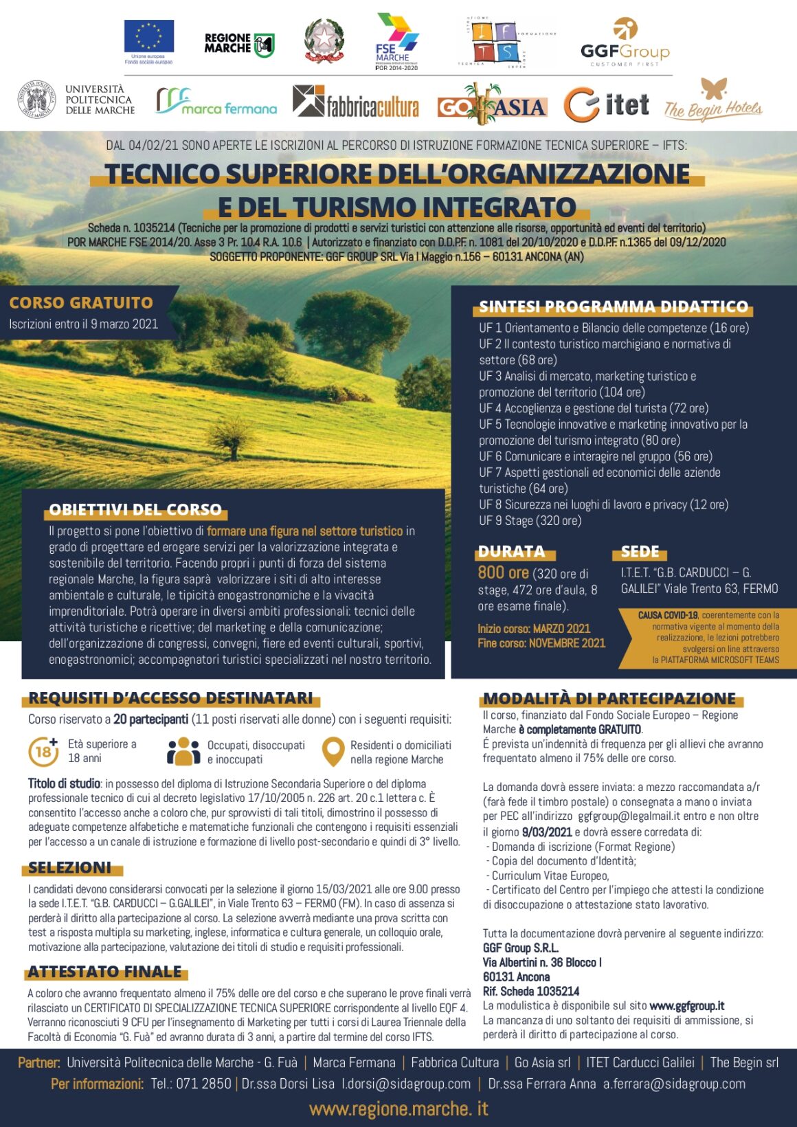 PROGETTO IFTS – TURISMO INTEGRATO